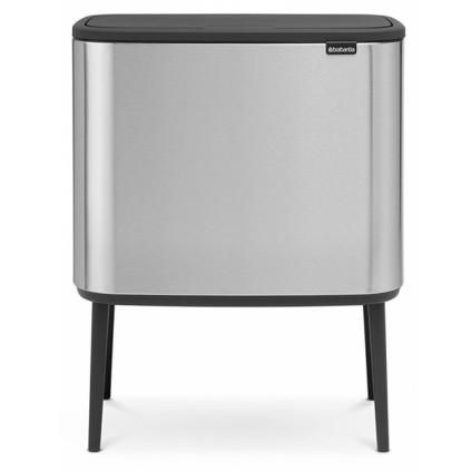 Poubelle à couvercle tactile BO 11 + 23 l, acier mat, Brabantia