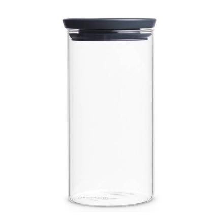 Bocal de rangement 1,1 l, avec couvercle gris, verre, Brabantia