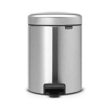 Poubelle à pédale NEWICON 5 l, résistant aux traces de doigts, acier mat, Brabantia