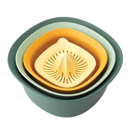 Bol de cuisine en set, 4 pièces, avec passoire et presse-agrumes, Brabantia