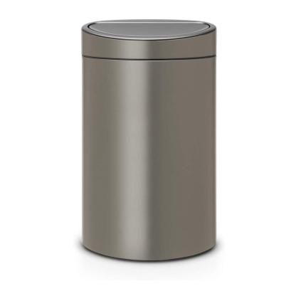Poubelle à couvercle tactile TOUCH POUBELLE NEUF 23 + 10 l, platine, Brabantia