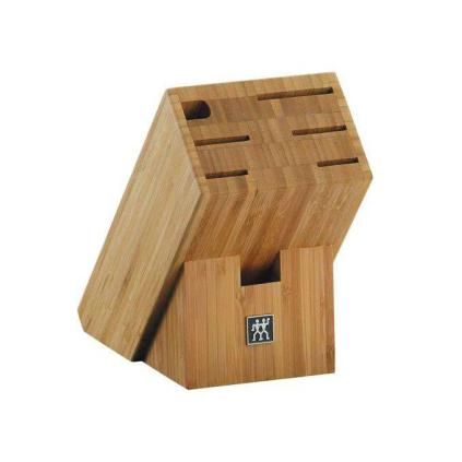 Bloc à couteau, pour 5 couteaux, fusil d'affûtage et ciseaux, bambou, Zwilling