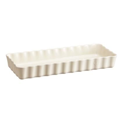 Moule à tarte 15 × 36 cm, crème, argile, Emile Henry