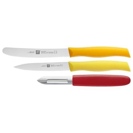 Ensemble de couteaux TWIN GRIP, avec éplucheur, set de 3 pc, coloré, ZWILLING