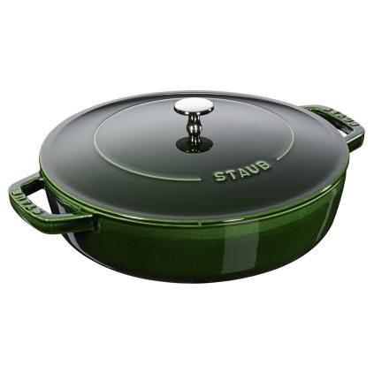 Faitout 28 cm, couvercle auto-obturant, fonte, basilic, Staub