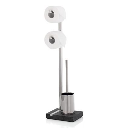 Dérouleur de papier toilette avec brosse WC NEXIO 73 cm, inox mat, Blomus