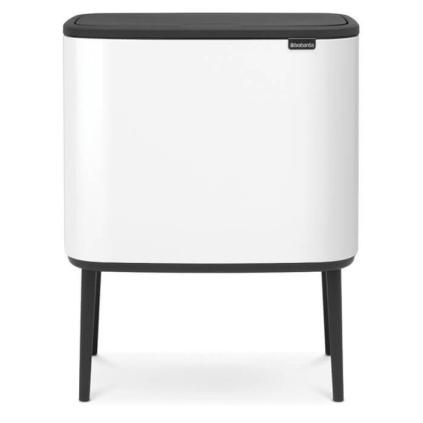 Poubelle à couvercle tactile BO 3 x 11 l, blanc, Brabantia