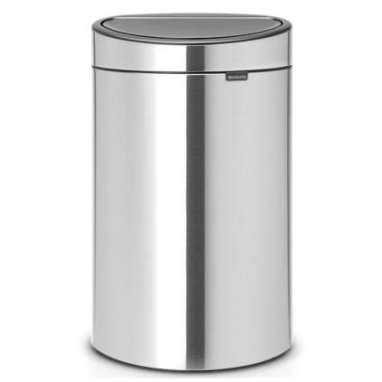 Poubelle à couvercle tactile TOUCH BIN NEW 40 l, anti-traces, acier mat, Brabantia