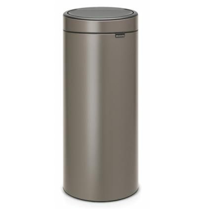 Poubelle à couvercle tactile TOUCH BIN NEW 30 l, platine, Brabantia