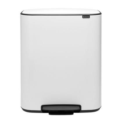 Poubelle à pédale BO 2 x 30 l, blanc, Brabantia