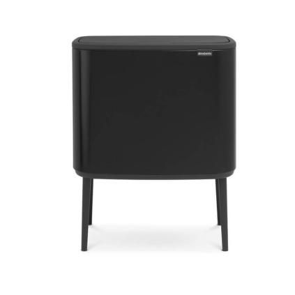 Poubelle à couvercle tactile BO 11 + 23 l, noir mat, Brabantia