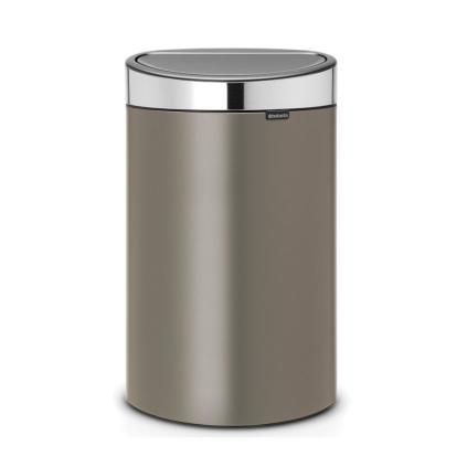 Poubelle à couvercle tactile TOUCH BIN NEW 40 l, platine / argent, Brabantia