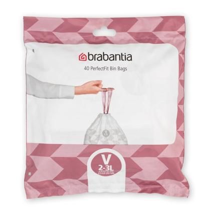 Sac poubelle V PERFECTFIT 3 l, 40 pc, Brabantia