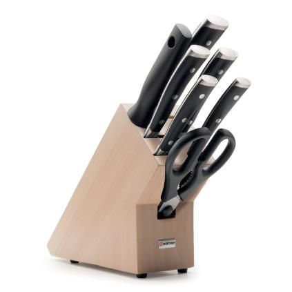 Set de bloc à couteaux CLASSIC IKON , 8 pièces, avec fusil d'affûtage et ciseaux, Wüsthof