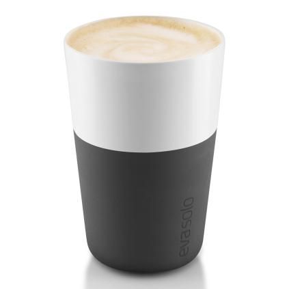 Mug 360 ml, set de 2 pc, avec couvercle en silicone, noir de carbone, Eva Solo