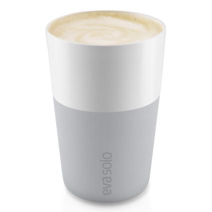 Mug 360 ml, set de 2 pc, avec couvercle en silicone, gris clair, Eva Solo