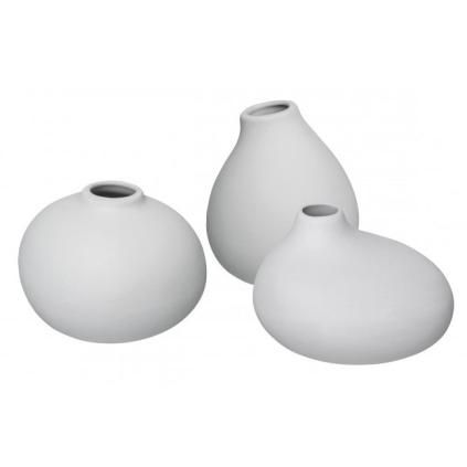 Vase NONA, set de 3 pc, gris clair, Blomus