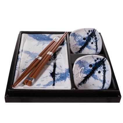 Set pour sushi BLUE AND WHITE SAKURA, 6 pièces, MIJ