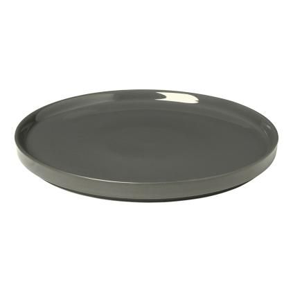 Assiette à dessert PILAR 20 cm, gris foncé, céramique, Blomus