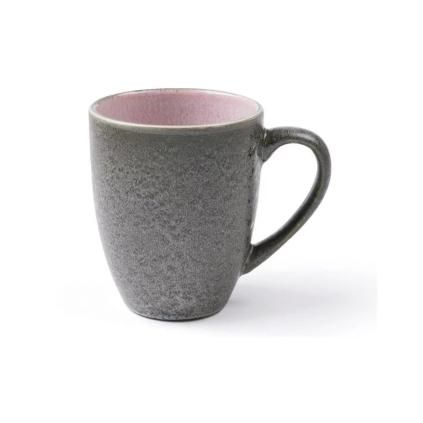 Mug à thé 300 ml, gris/rose, grès, Bitz