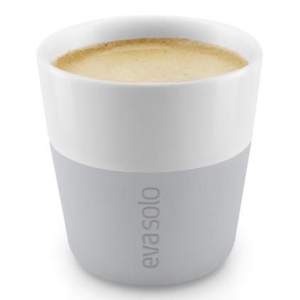 Tasse à espresso 80 ml, set de 2 pc, avec couvercle en silicone, gris clair Eva Solo