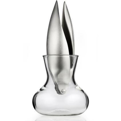 Presse-ail, avec récipient en verre, acier inoxydable, Eva Solo