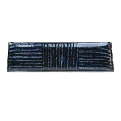 Assiette à sushi LINES 33 x 10 cm, bleu foncé, MIJ