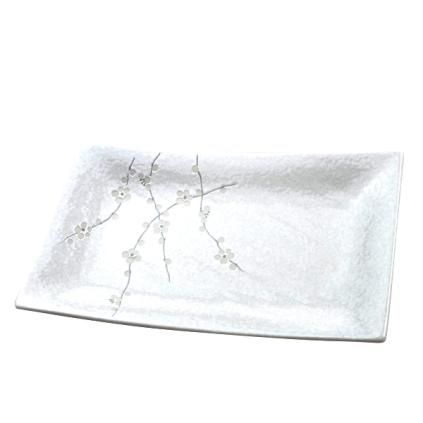 Plat de service WHITE BLOSSOM 33 x 19 cm, MIJ