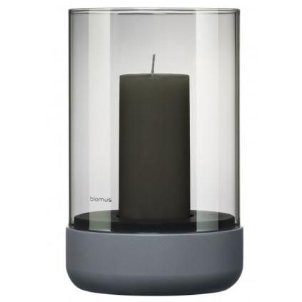 Lanterne CALMA 20 cm, gris, béton et verre, Blomus
