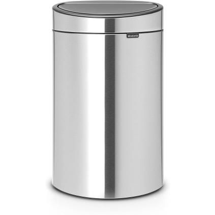 Poubelle à couvercle tactile TOUCH BIN NEW 23 + 10 l, acier mat, Brabantia