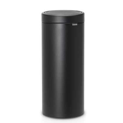 Poubelle à couvercle tactile TOUCH BIN NEW 30 l, noir minéral, Brabantia