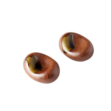 Galet repose-couteaux FINE DOTS, glaçure brune, porcelaine, MIJ