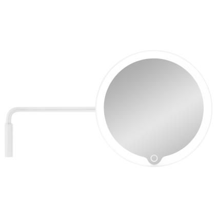 Miroir de maquillage MODO LED, montage mural, grossissement 5 fois, blanc, Blomus