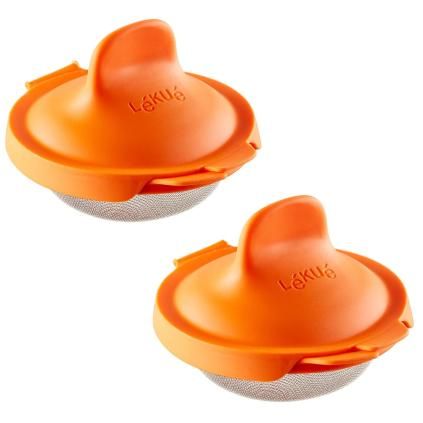 Pocheuse à oeufs, set de 2 pc, orange, silicone, Lékuké