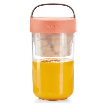 Bocal à repas POT TO GO 600 ml, corail, Lékué