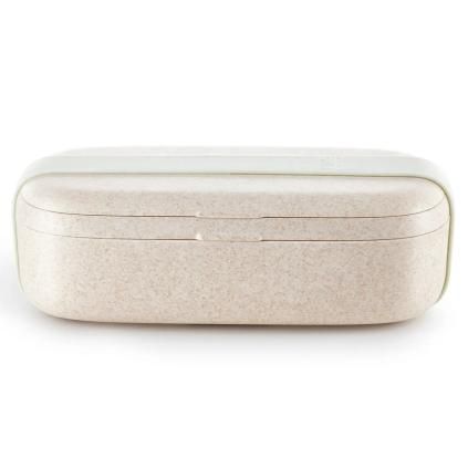 Lunchbox LUNCHBOX TO GO ORGANIC, avec compartiment à couverts, crème, Lékué