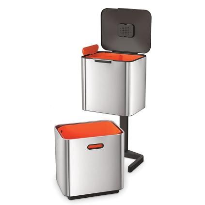 Poubelle TOTEM MAX 30060 60 l, pour tri sélectif, inox, Joseph Joseph