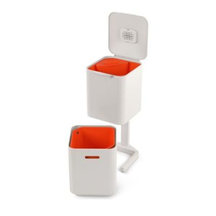 Poubelle TOTEM COMPACT 30064 40 l, beige, pour tri sélectif, Joseph Joseph