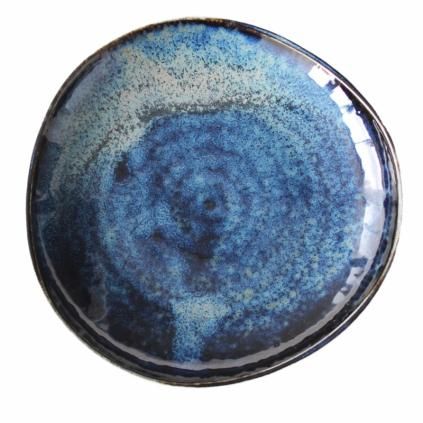 Assiette à tapas INDIGO BLUE 16,5 cm, forme irrégulière, MIJ