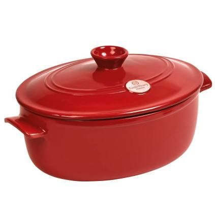 Pot ovale avec un couvercle DANS 6 je suis rouge Bourgogne Emile Henry