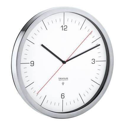 horloge murale radiocommandée RONO ⌀ 24 cm, blanche, Blomus