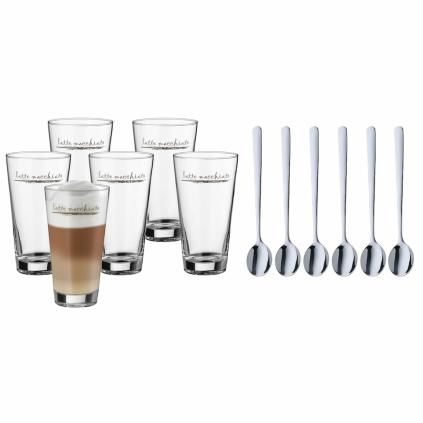 145619 2 sklenice na latte macchiato clever more sada 6 ks se lzickami wmf