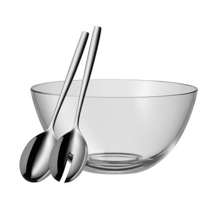 Saladier avec couverts de service TAVERNO 23 cm, verre, WMF