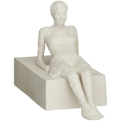 Figurine THE ATTENTIVE ONE 13 cm, blanc, grès, Kähler