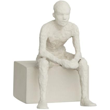 Sculture décoration d'intérieur THE REFLECTIVE ONE 14 cm, blanc, grès, Kähler