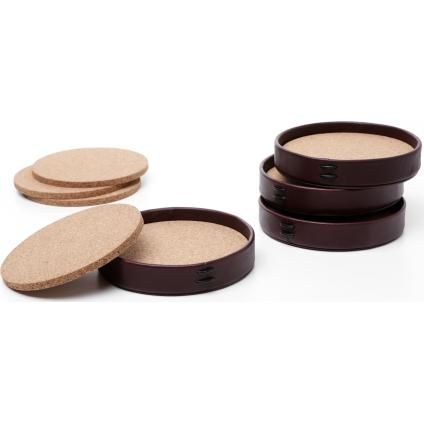 Dessous de verre, set de 4 pc, brun, Litton