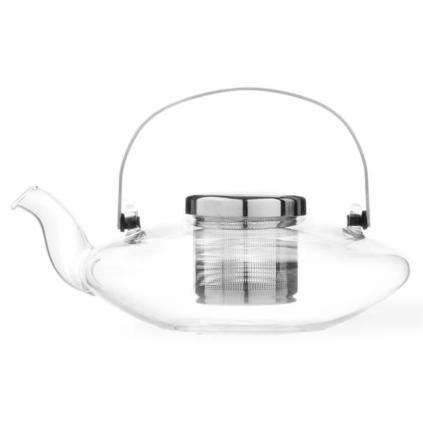 Théière avec infuseur à thé LEAF 500 ml, verre/acier inoxydable, Viva Scandinavia