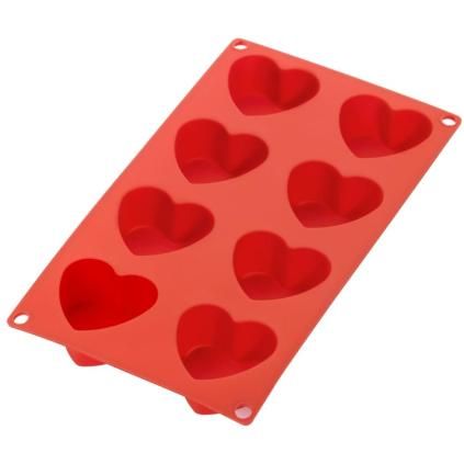 Moule à dessert HEART, rouge, silicone, Lékué