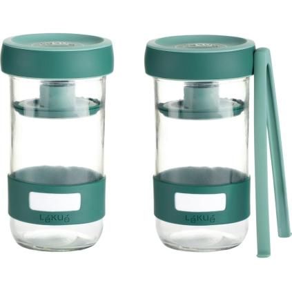 Récipients de saumurage, set de 2 pc, vert, Lékué