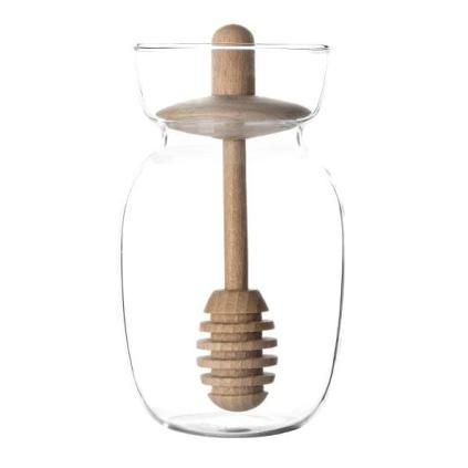 Pot de miel MINIMA 300 ml, avec bâton à miel, Viva Scandinavia